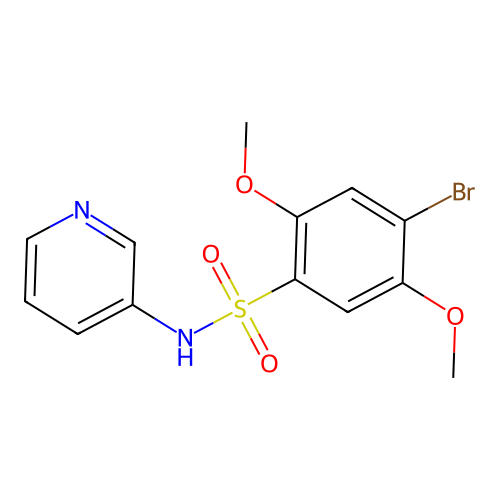 4-bromo-2,5-dimethoxy-N-(pyridin-3-yl)benzenesulfonamide structure