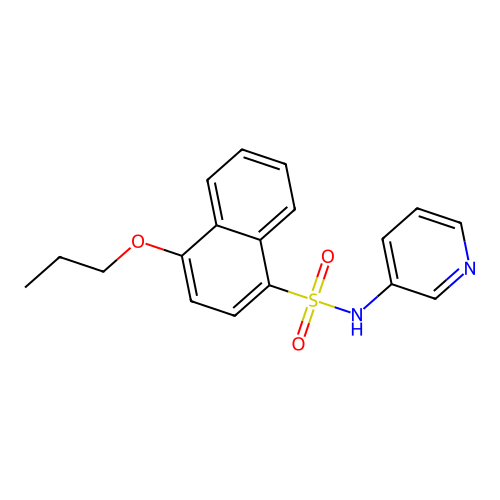 4-propoxy-N-pyridin-3-ylnaphthalene-1-sulfonamide structure