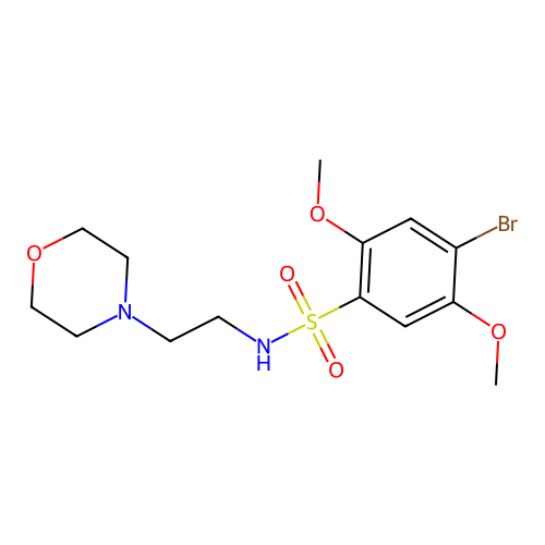 4-bromo-2,5-dimethoxy-N-(2-morpholin-4-ylethyl)benzenesulfonamide structure