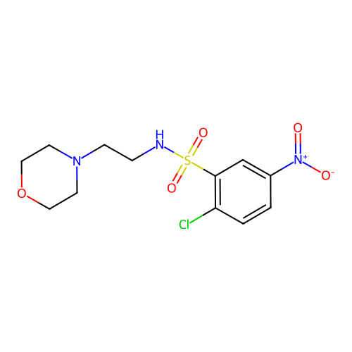 2-chloro-N-(2-morpholin-4-ylethyl)-5-nitrobenzenesulfonamide structure