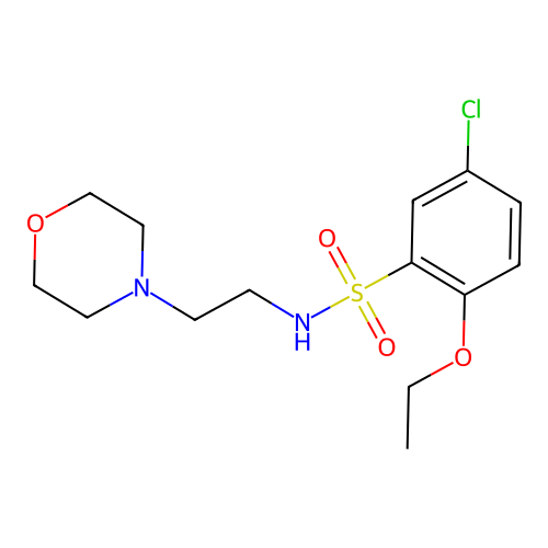 5-chloro-2-ethoxy-N-(2-morpholin-4-ylethyl)benzenesulfonamide structure