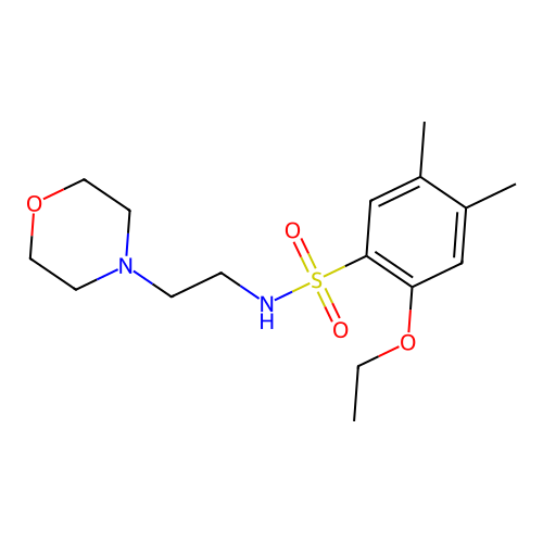 2-ethoxy-4,5-dimethyl-N-(2-morpholin-4-ylethyl)benzenesulfonamide structure