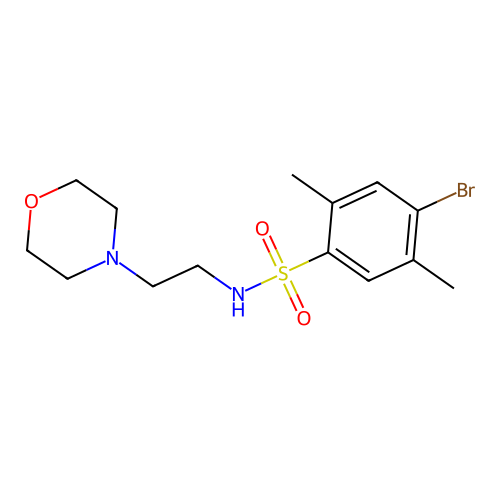 4-bromo-2,5-dimethyl-N-(2-morpholin-4-ylethyl)benzenesulfonamide structure