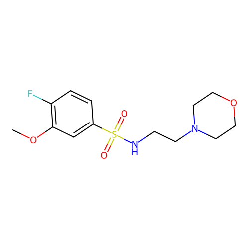 4-fluoro-3-methoxy-N-(2-morpholin-4-ylethyl)benzenesulfonamide structure