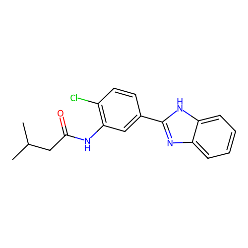 N-[5-(1H-benzimidazol-2-yl)-2-chlorophenyl]-3-methylbutanamide structure