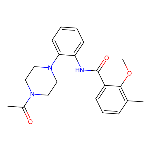 N-[2-(4-acetylpiperazin-1-yl)phenyl]-2-methoxy-3-methylbenzamide structure