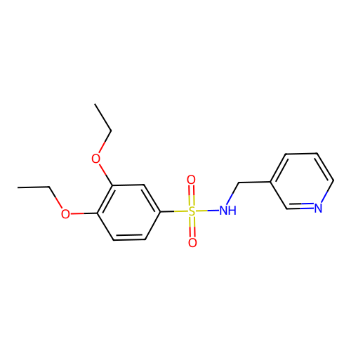 3,4-diethoxy-N-(pyridin-3-ylmethyl)benzenesulfonamide structure
