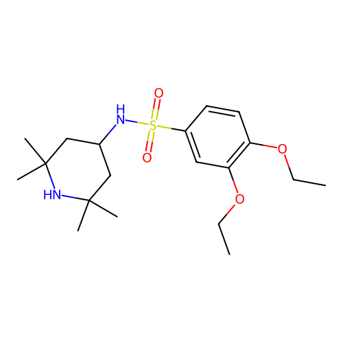 3,4-diethoxy-N-(2,2,6,6-tetramethylpiperidin-4-yl)benzenesulfonamide structure