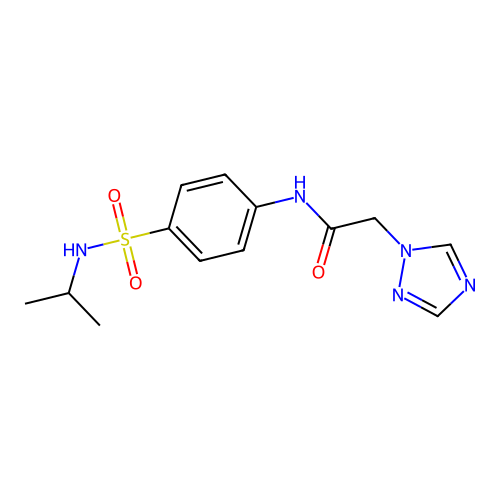 N-[4-(propan-2-ylsulfamoyl)phenyl]-2-(1,2,4-triazol-1-yl)acetamide structure