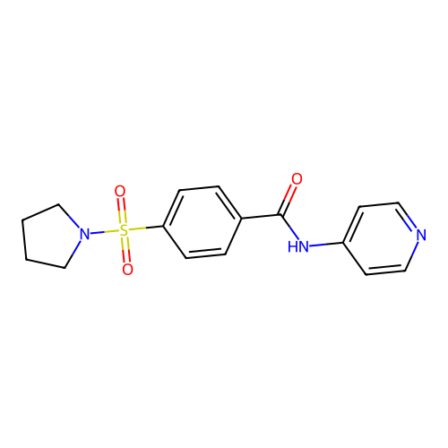 N-pyridin-4-yl-4-pyrrolidin-1-ylsulfonylbenzamide structure
