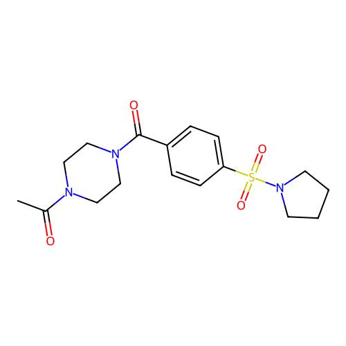 1-Acetyl-4-{[4-(pyrrolidinylsulfonyl)phenyl]carbonyl}piperazine structure