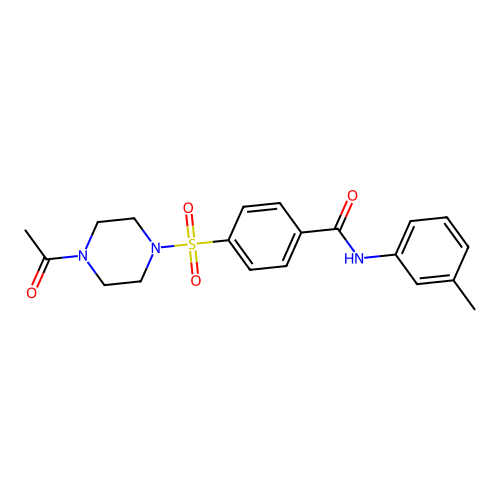 4-((4-acetylpiperazin-1-yl)sulfonyl)-N-(m-tolyl)benzamide structure