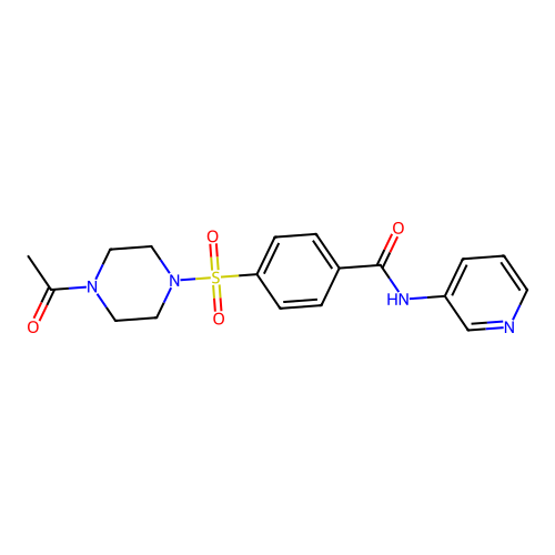 4-(4-acetylpiperazin-1-yl)sulfonyl-N-pyridin-3-ylbenzamide structure