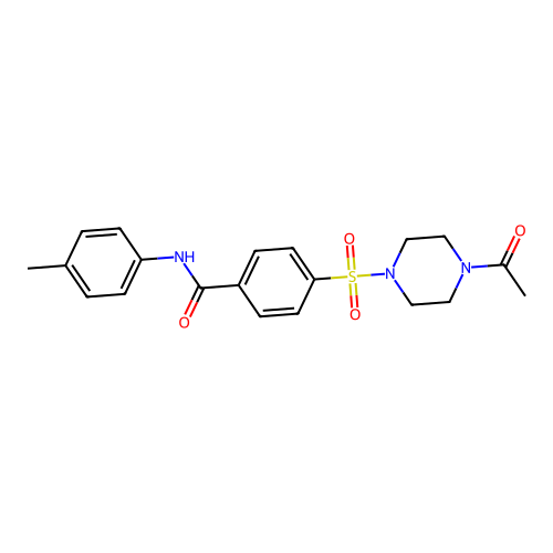 4-((4-acetylpiperazin-1-yl)sulfonyl)-N-(p-tolyl)benzamide structure