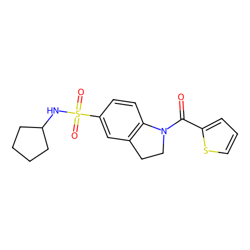 5-[(Cyclopentylamino)sulfonyl]indolinyl 2-thienyl ketone structure