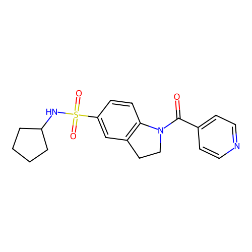 5-[(Cyclopentylamino)sulfonyl]indolinyl 4-pyridyl ketone structure