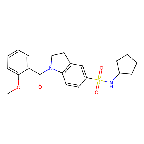 5-[(Cyclopentylamino)sulfonyl]indolinyl 2-methoxyphenyl ketone structure