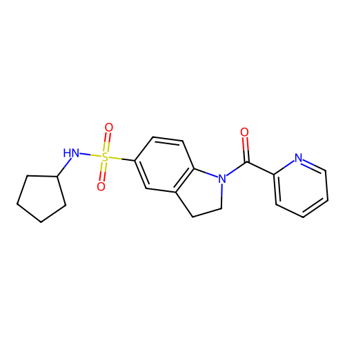 5-[(Cyclopentylamino)sulfonyl]indolinyl 2-pyridyl ketone structure
