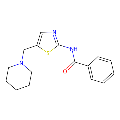 N-[5-(piperidin-1-ylmethyl)-1,3-thiazol-2-yl]benzamide structure