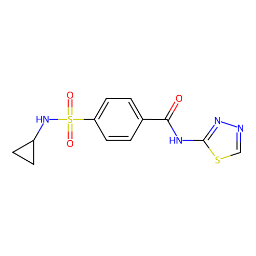 4-(cyclopropylsulfamoyl)-N-(1,3,4-thiadiazol-2-yl)benzamide structure