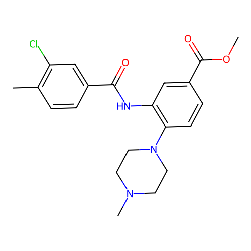 Methyl 3-[(3-chloro-4-methylbenzoyl)amino]-4-(4-methylpiperazin-1-yl)benzoate structure