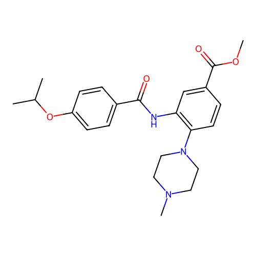 Methyl 4-(4-methylpiperazin-1-yl)-3-[(4-propan-2-yloxybenzoyl)amino]benzoate structure