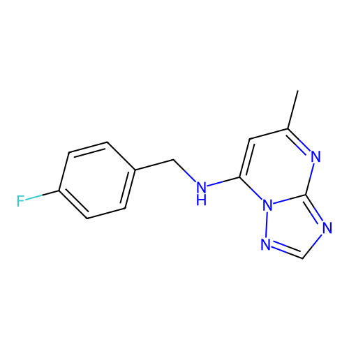N-(4-fluorobenzyl)-5-methyl-[1,2,4]triazolo[1,5-a]pyrimidin-7-amine structure