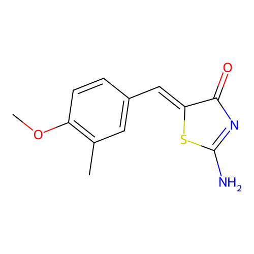 2-Amino-5-[(4-methoxy-3-methylphenyl)methylidene]-1,3-thiazol-4-one structure