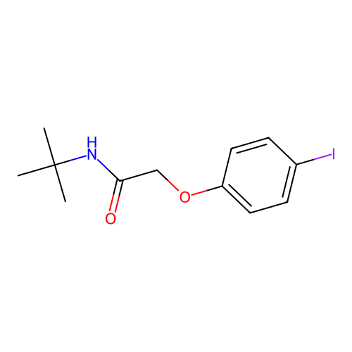 N-tert-butyl-2-(4-iodophenoxy)acetamide structure