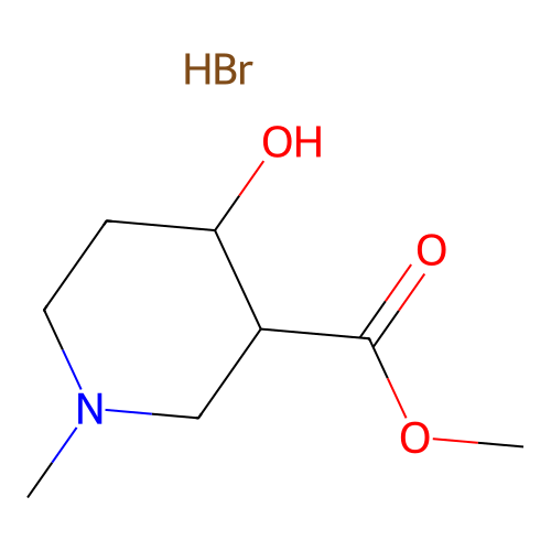 Methyl 4-hydroxy-1-methylpiperidine-3-carboxylate hydrobromide structure