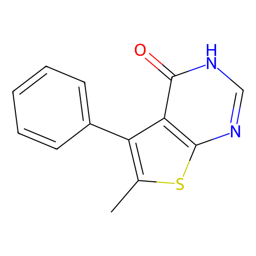 6-methyl-5-phenyl-3H,4H-thieno(2,3-d)pyrimidin-4-one structure