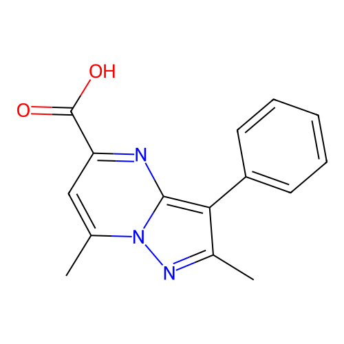 2,7-Dimethyl-3-phenylpyrazolo[1,5-a]pyrimidine-5-carboxylic acid structure
