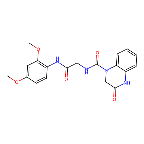 N-[2-(2,4-dimethoxyanilino)-2-oxoethyl]-3-oxo-2,4-dihydroquinoxaline-1-carboxamide structure