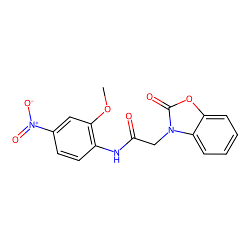 N-(2-methoxy-4-nitrophenyl)-2-(2-oxo-1,3-benzoxazol-3(2H)-yl)acetamide structure
