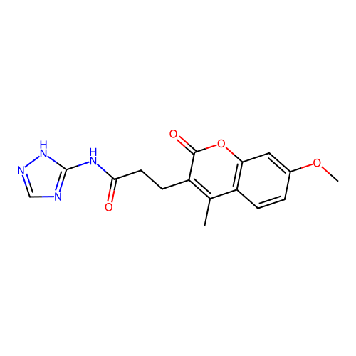 3-(7-methoxy-4-methyl-2-oxo-2H-chromen-3-yl)-N-(1H-1,2,4-triazol-3-yl)propanamide structure