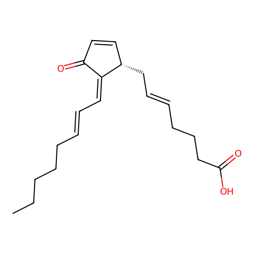 7-[(1S)-5-oct-2-enylidene-4-oxo-1-cyclopent-2-enyl]-5-heptenoic acid structure