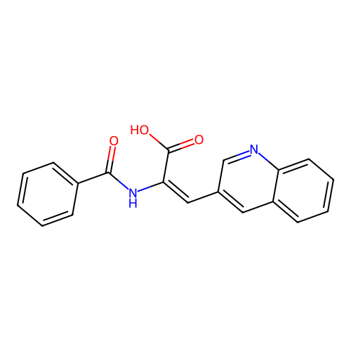 (E)-2-Benzamido-3-(quinolin-3-yl)acrylic acid structure
