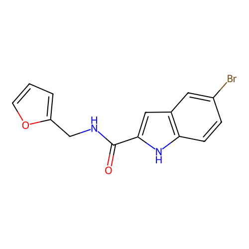 5-bromo-N-(furan-2-ylmethyl)-1H-indole-2-carboxamide structure