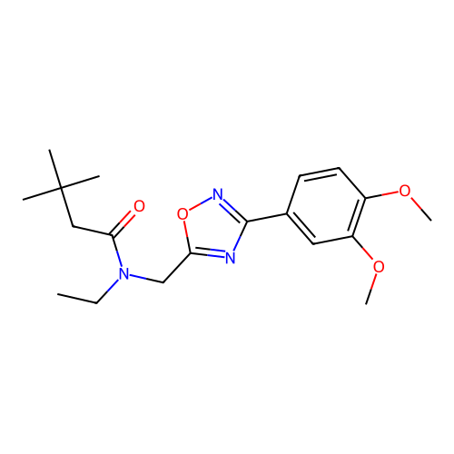 N-((3-(3,4-dimethoxyphenyl)-1,2,4-oxadiazol-5-yl)methyl)-N-ethyl-3,3-dimethylbutanamide structure