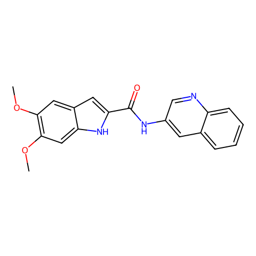 5,6-dimethoxy-N-(quinolin-3-yl)-1H-indole-2-carboxamide structure