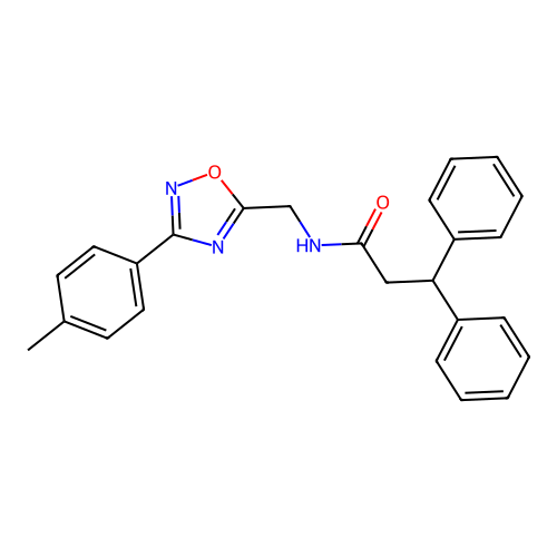 N-{[3-(4-methylphenyl)-1,2,4-oxadiazol-5-yl]methyl}-3,3-diphenylpropanamide structure