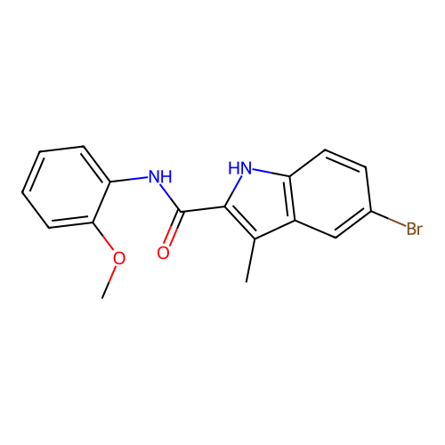 5-bromo-N-(2-methoxyphenyl)-3-methyl-1H-indole-2-carboxamide structure