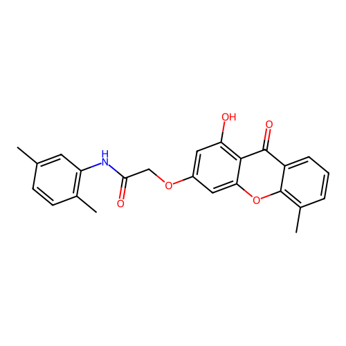 N-(2,5-dimethylphenyl)-2-((1-hydroxy-5-methyl-9-oxo-9H-xanthen-3-yl)oxy)acetamide structure