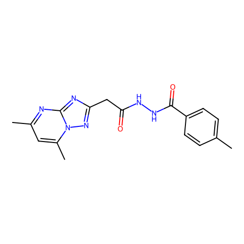 N'-(2-(5,7-dimethyl-[1,2,4]triazolo[1,5-a]pyrimidin-2-yl)acetyl)-4-methylbenzohydrazide structure