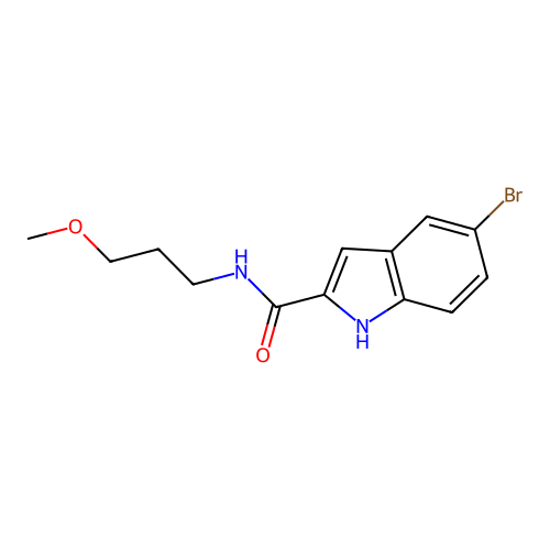5-bromo-N-(3-methoxypropyl)-1H-indole-2-carboxamide structure