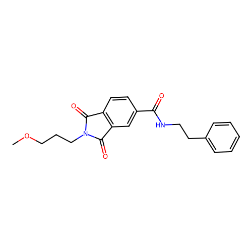 2-(3-methoxypropyl)-1,3-dioxo-N-phenethylisoindole-5-carboxamide structure