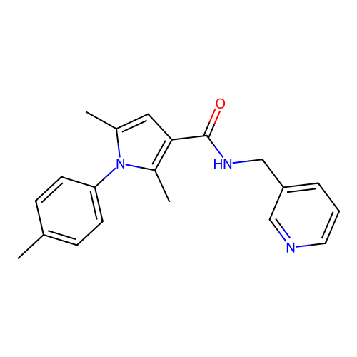 2,5-dimethyl-1-(4-methylphenyl)-N-(pyridin-3-ylmethyl)-1H-pyrrole-3-carboxamide structure