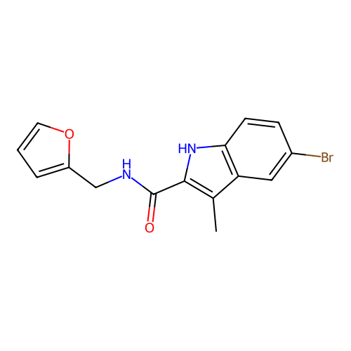 5-bromo-N-(furan-2-ylmethyl)-3-methyl-1H-indole-2-carboxamide structure