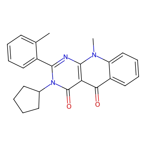 3-cyclopentyl-10-methyl-2-(2-methylphenyl)pyrimido[4,5-b]quinoline-4,5(3H,10H)-dione structure