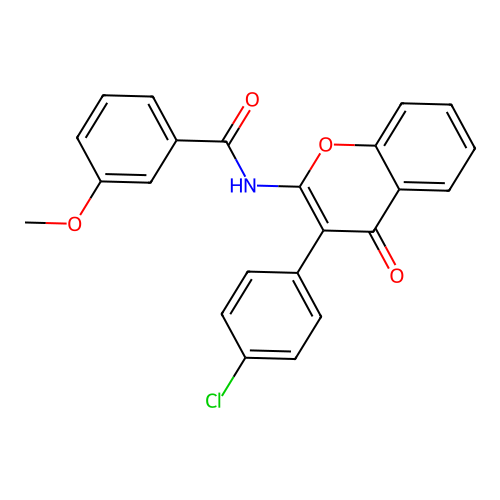 N-(3-(4-chlorophenyl)-4-oxo-4H-chromen-2-yl)-3-methoxybenzamide structure
